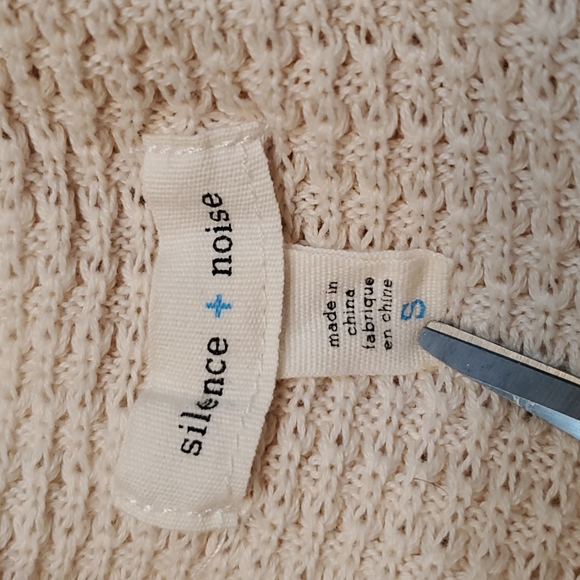 Silence + Noice open cream long sleeve cotton cardigan sweater size S - Picture 5 of 7